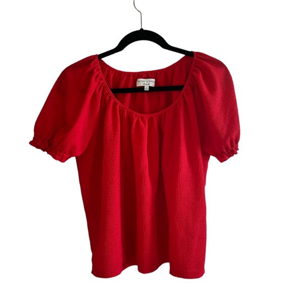 SOLD Madewell Texture & Thread Top in Red - Picture 1 of 3